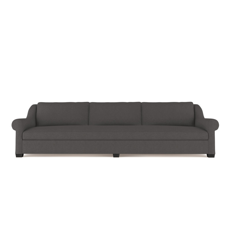 Canapé Thompson, Lin graphite carré, H 32 po x l 96 po x P 41 po, Patiné
