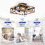 Ventilateur de plafond avec luminaire encastré avec pales PC de 22,6 pouces classique or chambre salon cuisine