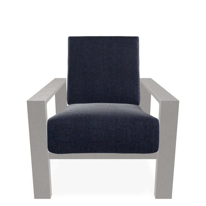 Larssen Deep Seating Cushion Arm Chair, Spectrum Indigo Sunbrella®, Snow