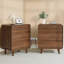 Ensemble de commode et table de chevet en bois de noyer, commode 3 tiroirs pour la chambre à coucher, ensemble de table de chevet de 2, ensemble de chambre classique-908681581