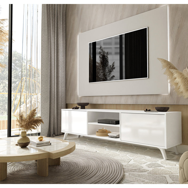 Alfie-James Unfinished TV Stand for TVs up to 78", White