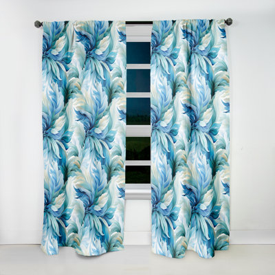 Oceanic Mirage Tropical Pattern III - Tropical Velvet Curtain - Room darkening - 1 panel
