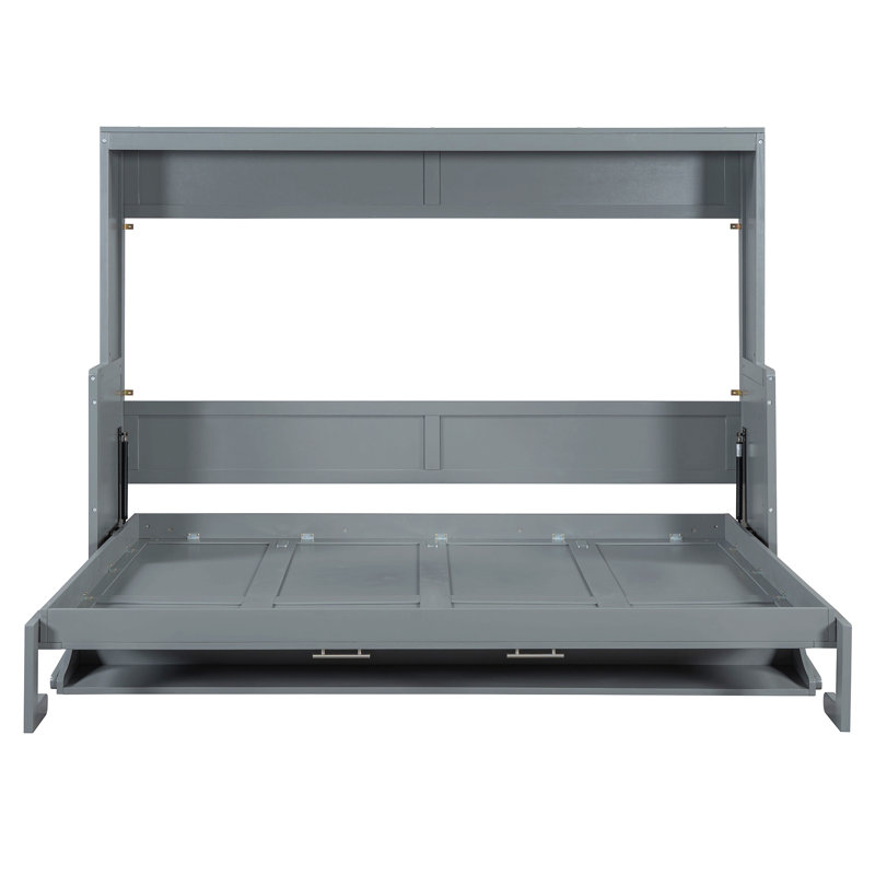 Armoire-lit Mihoko Murphy, Grand lit, Gris