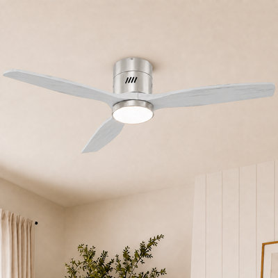 Ventilateur de plafond encastré moderne de 52 po Vincent avec ensemble d'éclairage et télécommande, moteur CC silencieux à 6 vitesses, pour une utilisation intérieure / extérieure couverte