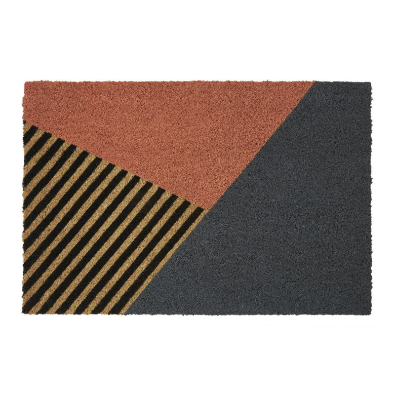 Anyjah Non-Slip Geometric and Abstract Doormat