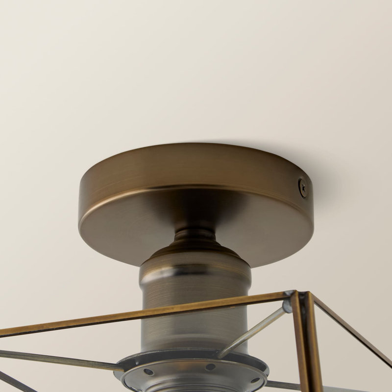Glass Flush Mount, Brushed Brass