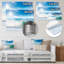 «White and Blue Waves under Sun Seashore», reproduction de photo sur toile tendue-1019004167-998752279