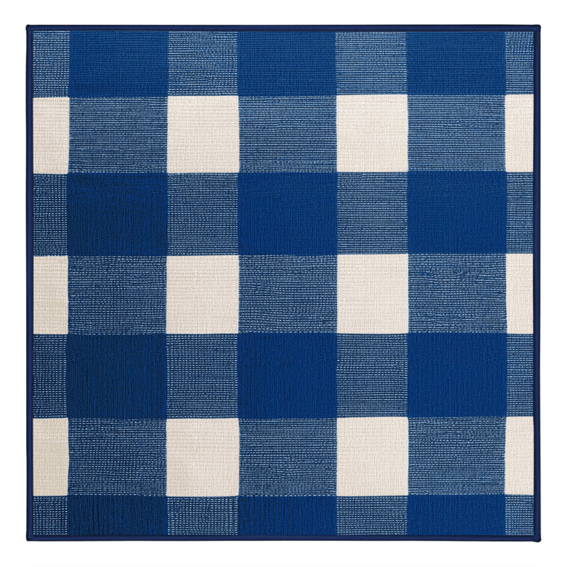 Machine Washable Botanical Brown Area Rug, Square 6'