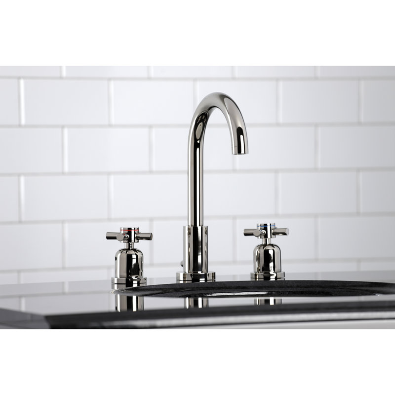 Robinet de salle de bain espacé Kingston, Nickel poli