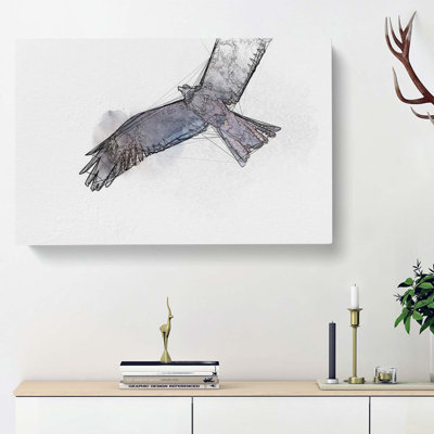 Flying Eagle in Abstract - Wrapped Canvas