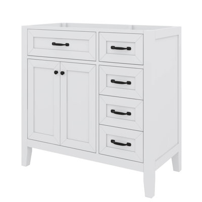 36 Inch Bathroom Vanity Without Sink, Base Only, Storage Cabinet With Doors And Drawers