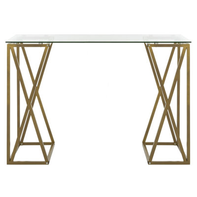 Cejay Glass Top Metal Base Standing Desk