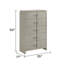Commode 5 tiroirs beige Aria avec poignées en métal et glissières à roulement à billes