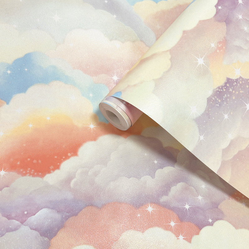 Dreamland 10.05m x 53cm Glitter Wallpaper Roll, Pink Blue