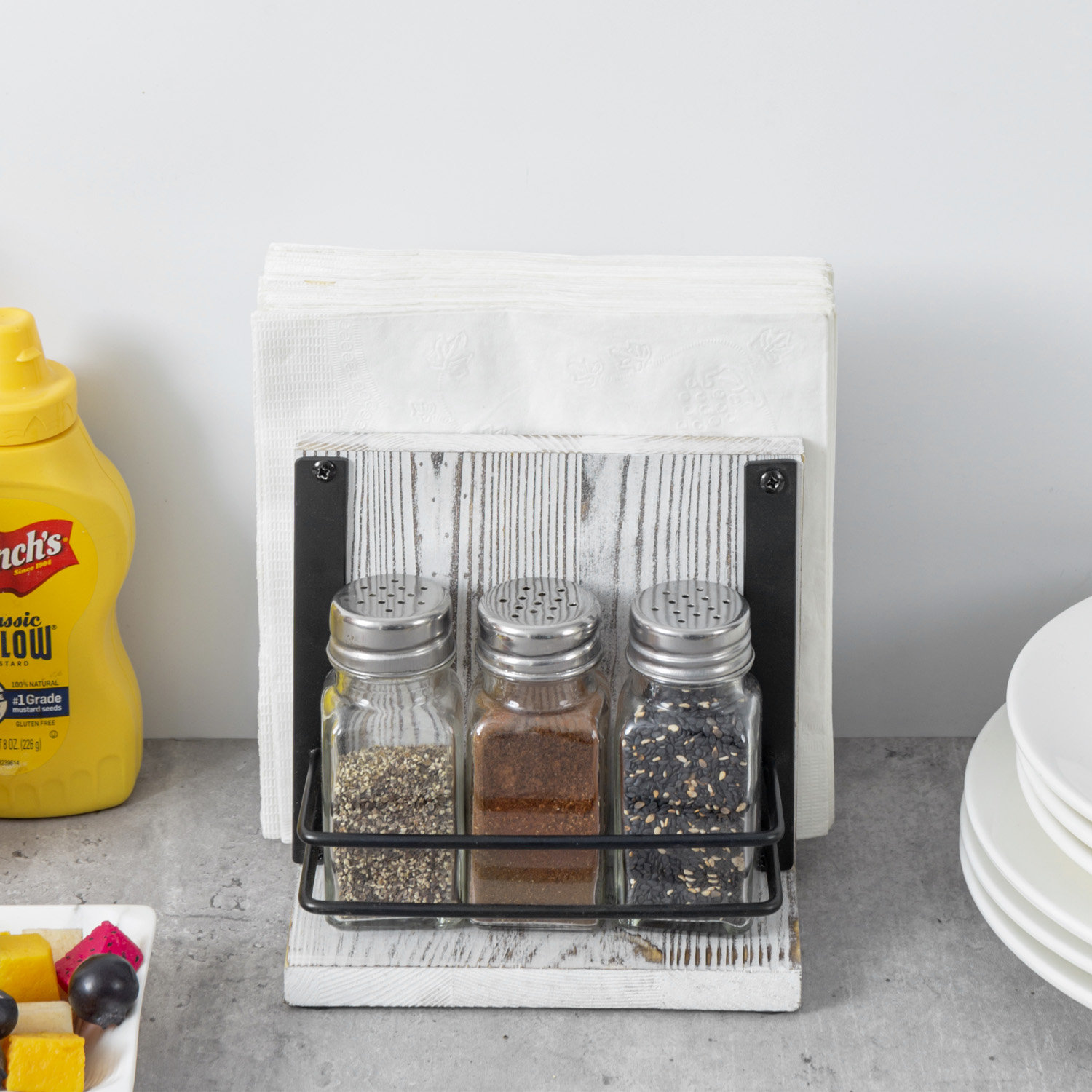 Standing Paper Towel Holder w/ Spice Rack Red Barrel Studio