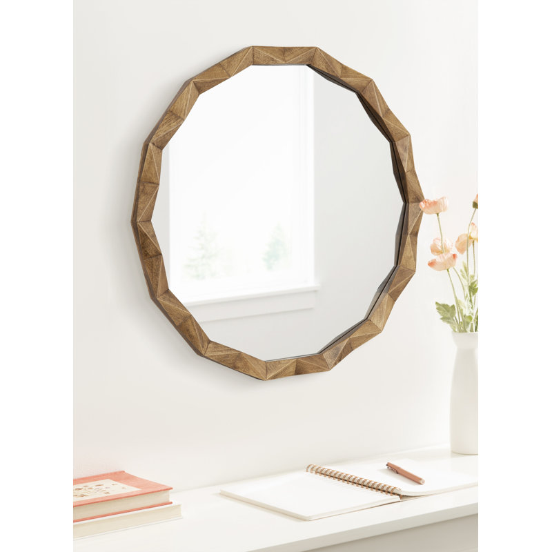 Miroir de salle de bain, Bois brun moyen