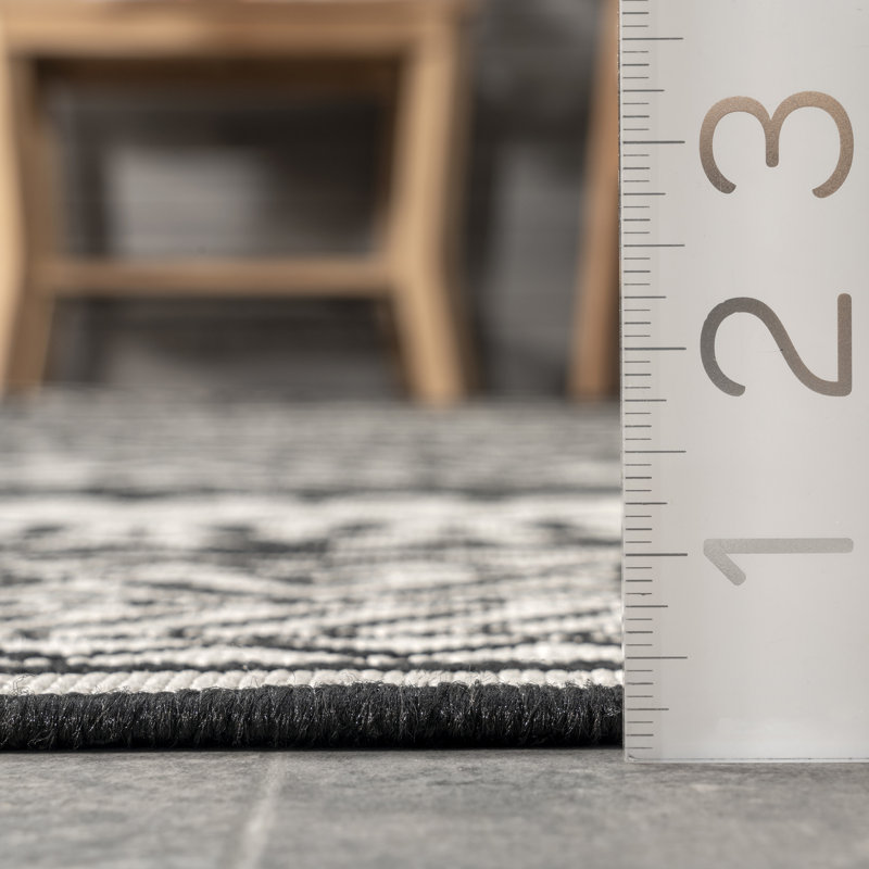 Tapis noir / gris Eilers Southwestern, Rectangle 8 pi x 10 pi