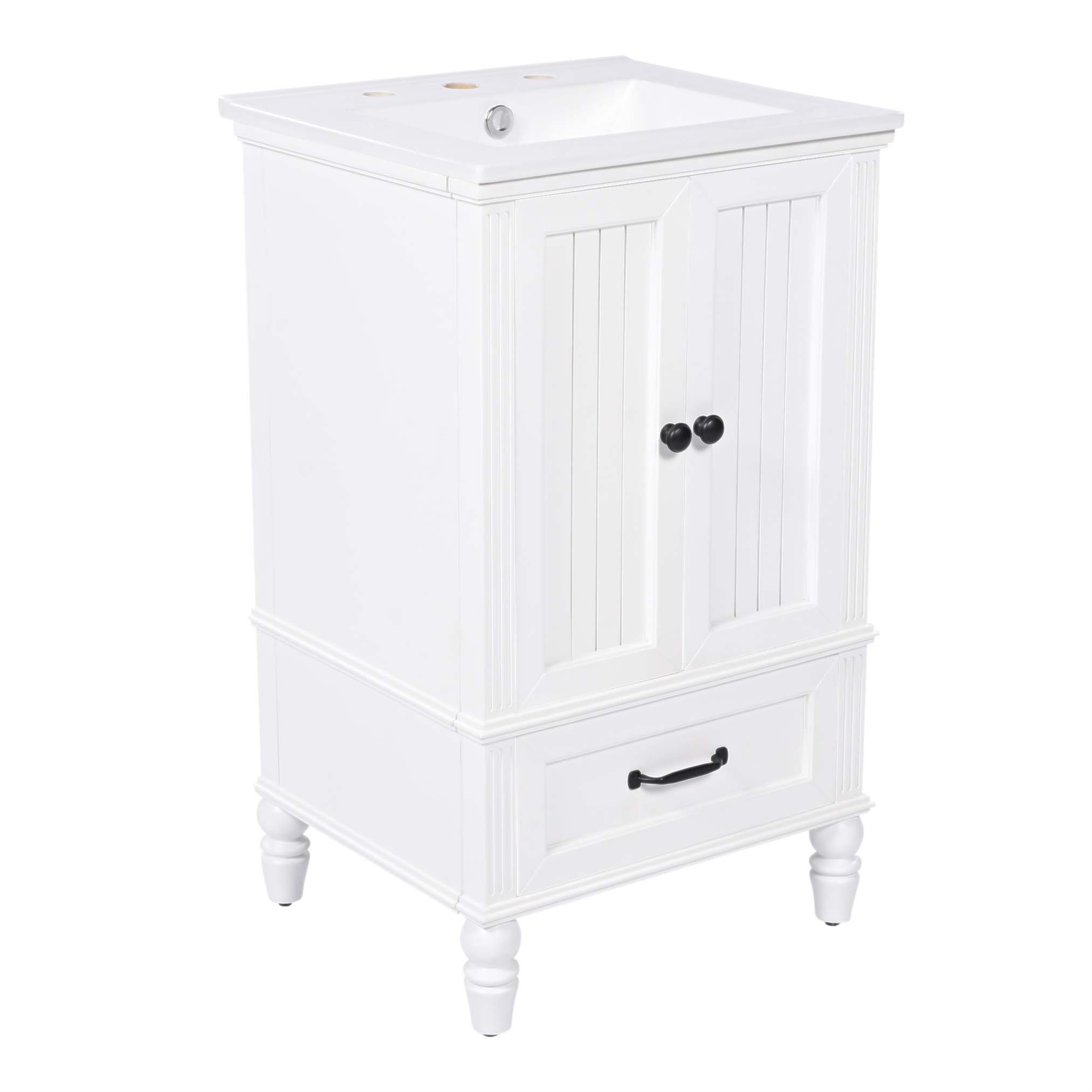 Ebern Designs 20 Inch Modern Bathroom Vanity With Sink, Cabinet, Drawer
