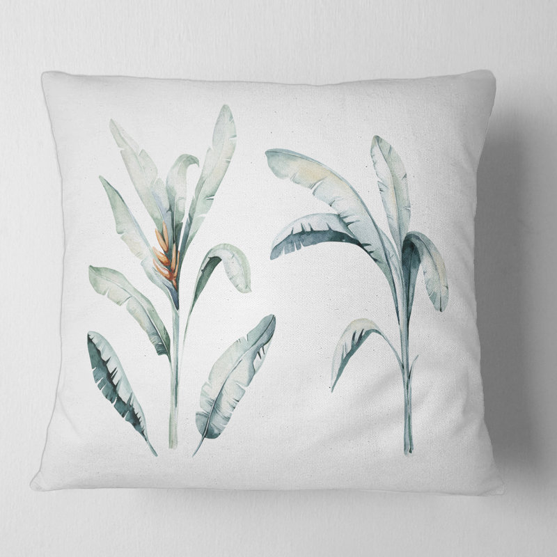 Housse de coussin carré et insert Tropical Jungle Leaves, 16" x 16"