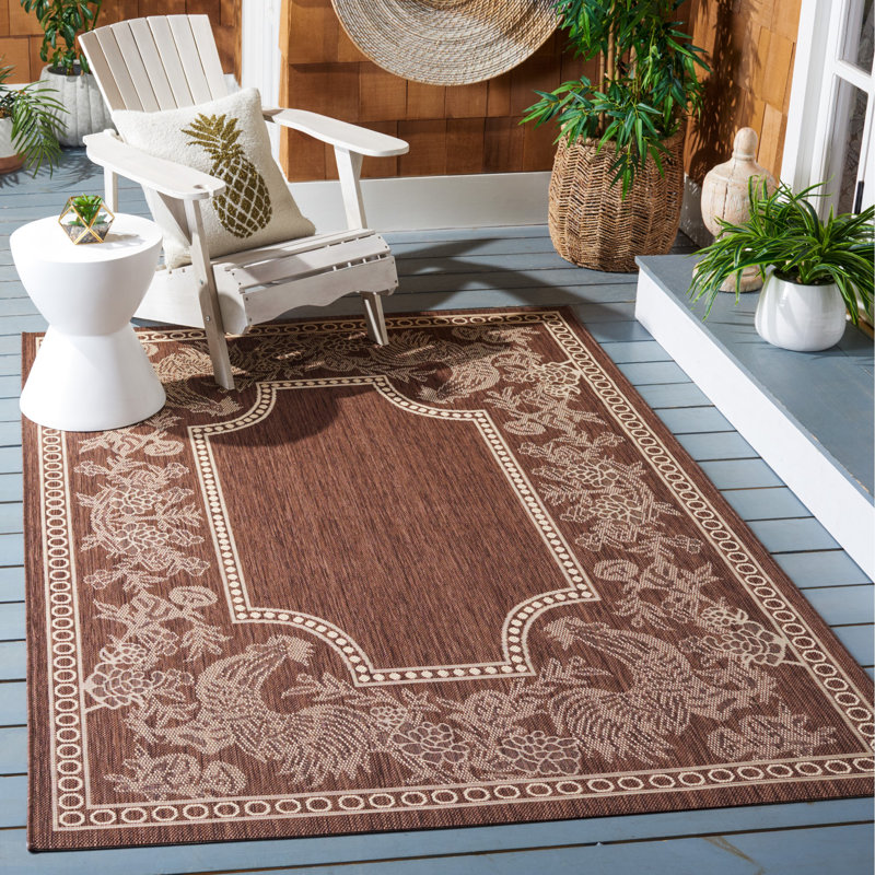 Havza Performance Floral Indoor/Outdoor Area Rug, Rectangle 5'3" x 7'7"