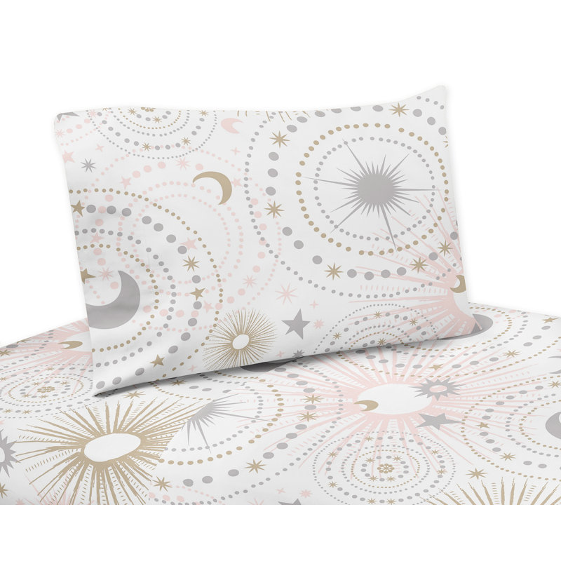 Celestial Geometric Microfiber Sheet Set, Queen Sheet Set + Fitted Sheet + 2 Pillowcases