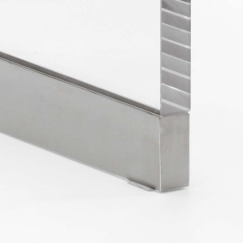 Table basse du chariot, Nickel / transparent