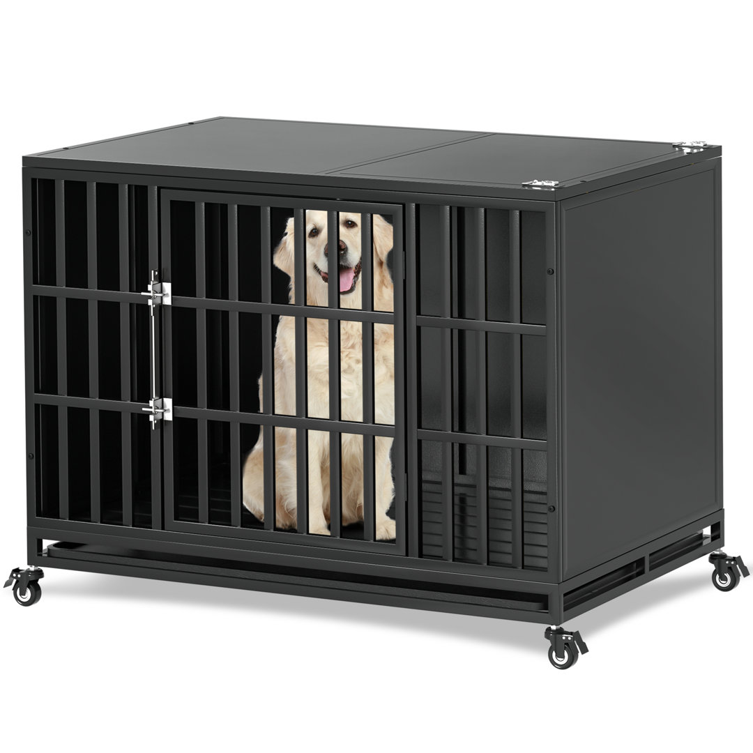 Dornisha Heavy Duty Dog Crate with Self-Locking Latch and Enclosed Design for High Anxiety Dogs Tucker Murphy Pet™ 