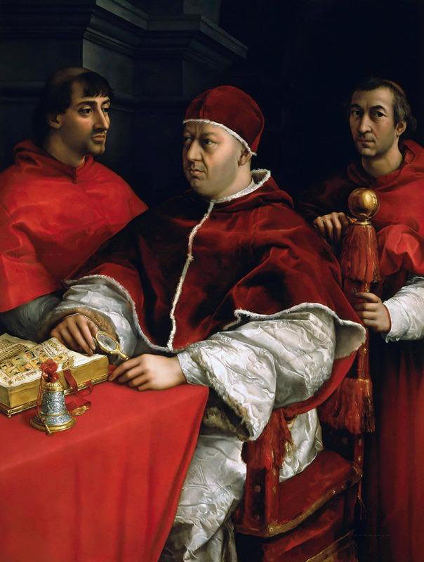 «Portrait of Pope Leo» par Raphael - Art mural sur toile tendue avec châssis, H 18 po x l 14 po