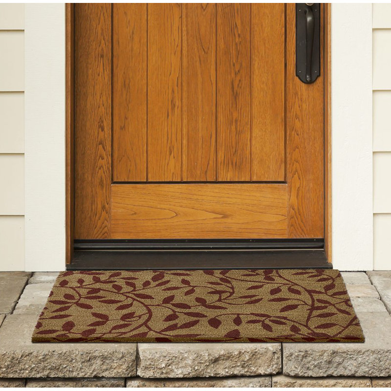 Tapis d'extérieur antidérapant Godbold Leaves Coir 30 po x 18 po