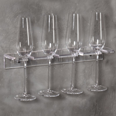 Gupta Wall Mounted Wine Glass Rack in Clear