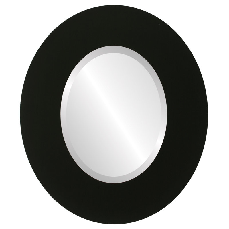 Miroir décoratif ovale encadré Rubinstein, H 47 po x l 37 po, Noir mat