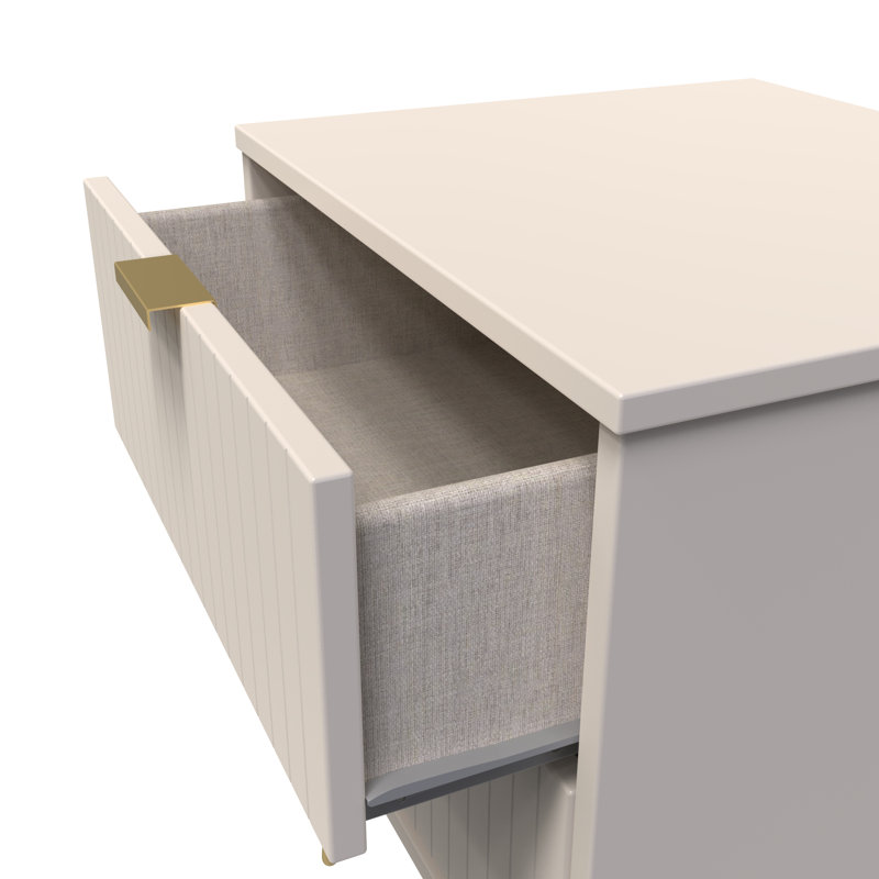 Fully Assembled Alizay Manufactured Wood Bedside Table, Beige, Beige