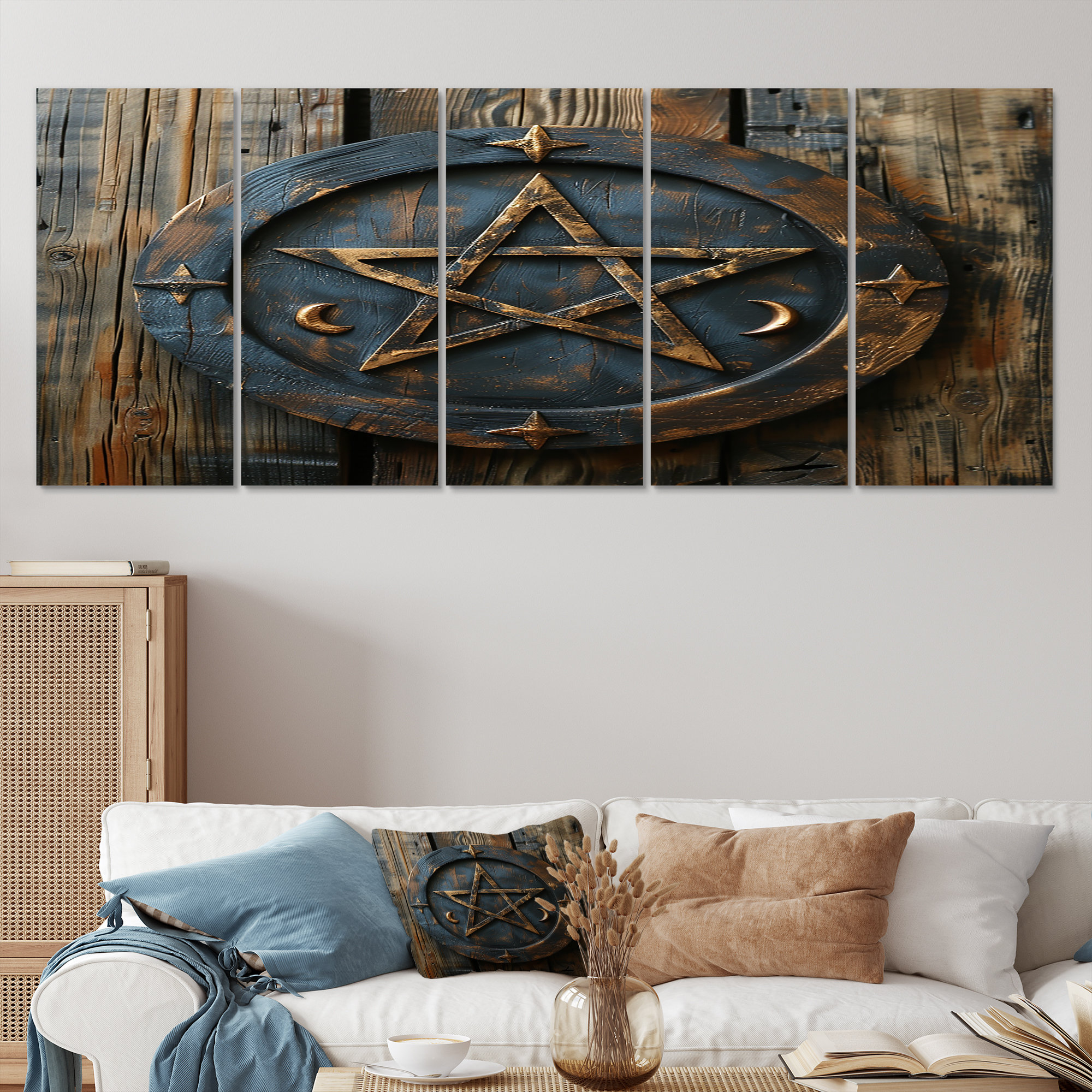 Trent Austin Design® Wicca Pentagram - Spiritual Stone Wall Art For ...