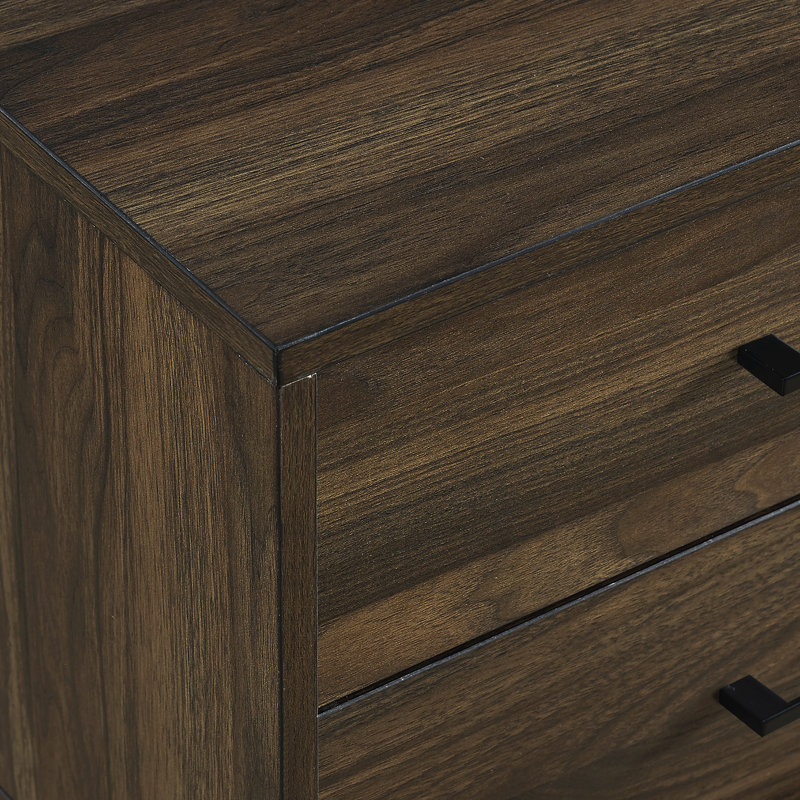Ailisa Modern 2-Drawer Nighstands, Dark Walnut