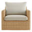 Abela, 85,4'' de large, chaises longues de patio en osier rembourrées avec coussin (ensemble de 4)
