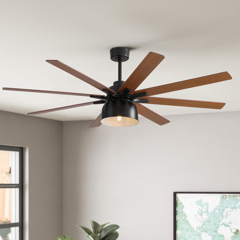 Bartling 52"/66" 8-Plywood-Blades Modern Ceiling Fan with Lighting Kit and Smart Remote, 66"