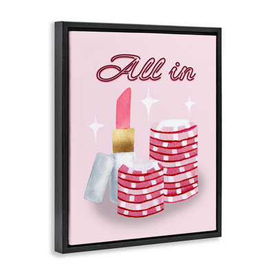 Cadre flottant All In Poker Chips & Rouge à lèvres, design par Nina Jacobs