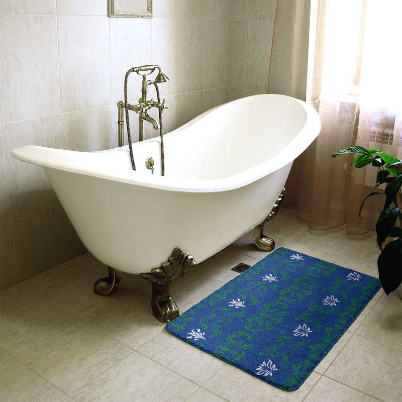 Tapis pour salle de bain Seattle Football Baroque, l 17 po x L 24 po, Vert / Bleu / Blanc