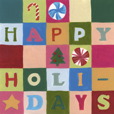 Temilayo Holiday Blocks II by June Erica Vess - Wrapped Canvas Print
