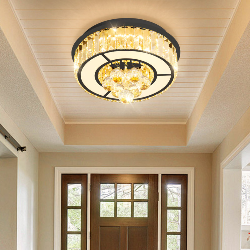 Lustre moderne à DEL 11,8 po, H 7,9 po x l 11,8 po x P 11,8 po, Noir mat