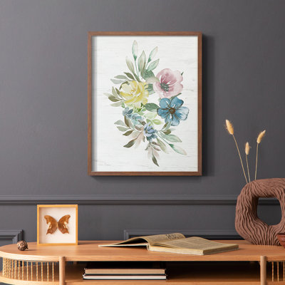 «Spring Meadow Arrangement I», reproduction encadrée - bois massif