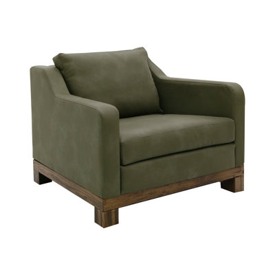 Fauteuil avec base en bois exposée