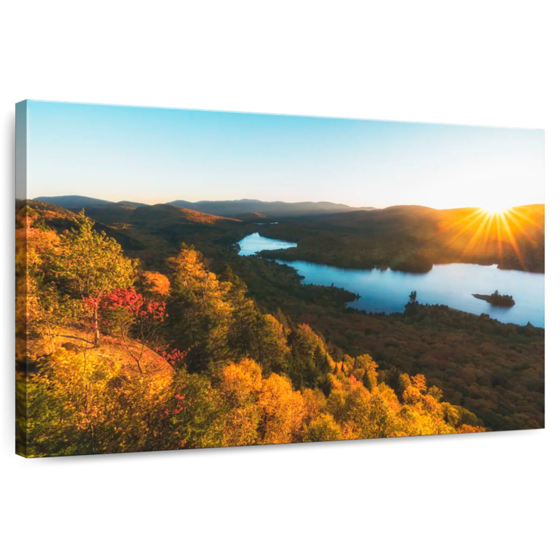 Coucher de soleil d'automne au Mont-Mont-Mont, H 8 po x l 12 po