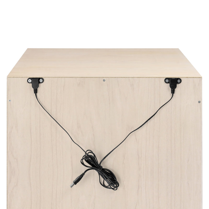 Hudson 1-Drawer Nightstand with USB Port, Washed Natural