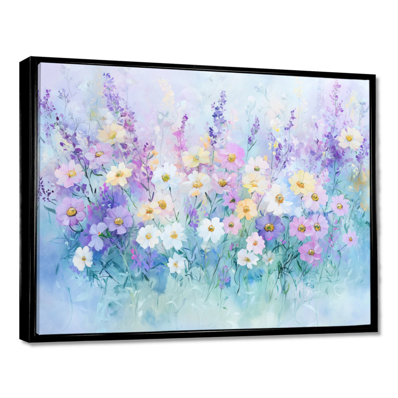 Lavande, couleurs, fleurs sauvages, bouquet IV - impression d'art mural Bouquet, H 12 po x l 20 po, Black