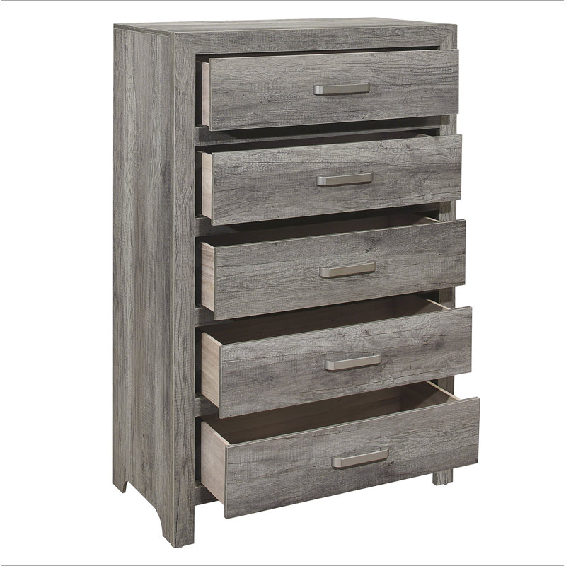 Mobilier de chambre à coucher de style rustique transitionnel avec finition grise vieillie et tiroirs