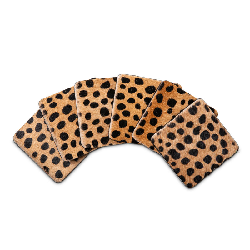 Ingulule (Cheetah) Coasters W/ Tie (S/6)