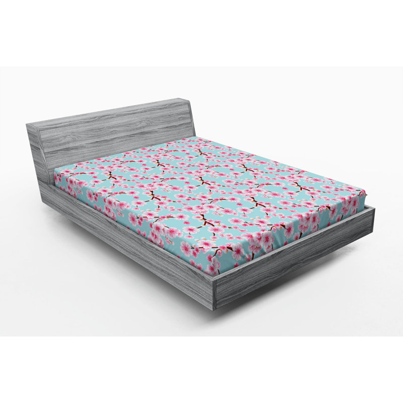 Microfiber Floral Fitted Sheet, Full Fitted Sheet
