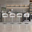 Ensemble de 4 tabourets de bar réglables George avec accoudoirs à dossier George, tabourets de comptoir pivotants en cuir de polyuréthane moderne avec repose-pieds, chaises d'îlot de cuisine pour la salle à manger, bar maison, café, blanc-1010057423-1069806060