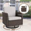Ensemble de 2 chaises pivotantes pour l'extérieur en rotin et osier avec accoudoirs courbés-1257592116